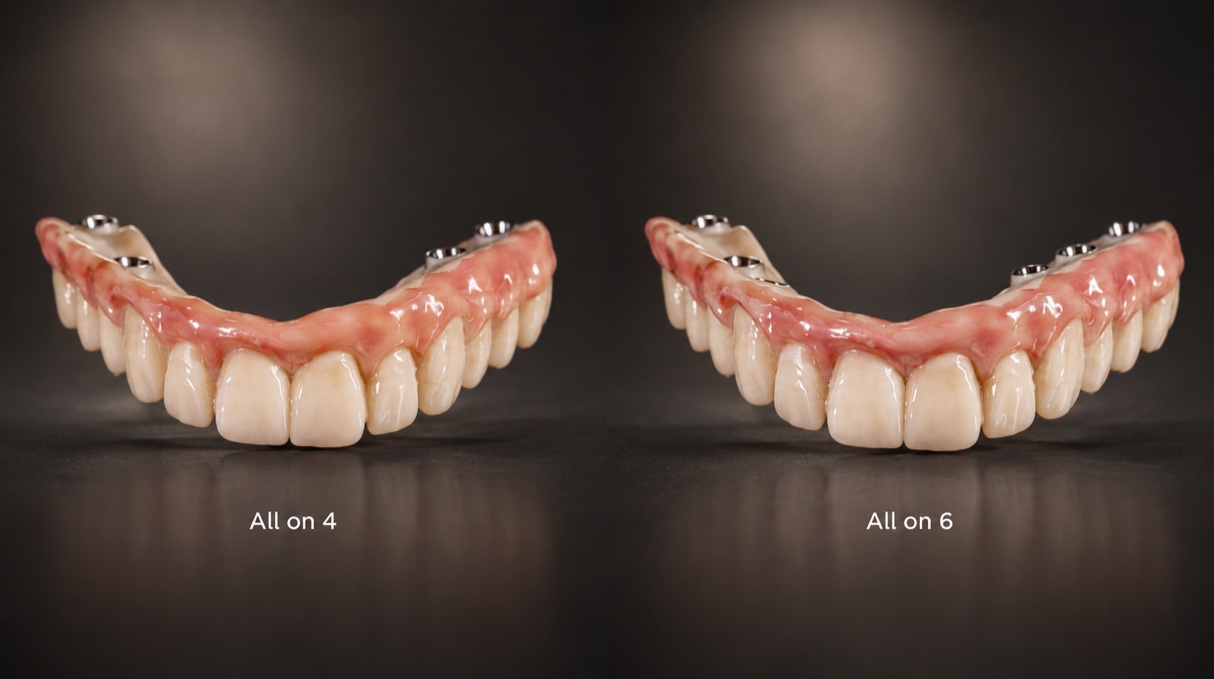 Model restorasi implan All on 4 dan All on 6